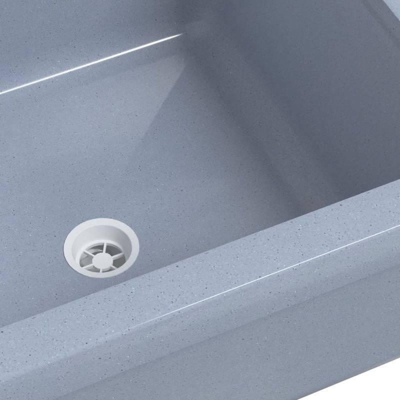 Casa si Gradina - Sanitare - Chiuveta bucatarie si accesorii - Chiuvete bucatarie - Chiuveta lavoar pentru montare pe perete gri 40x40x24 cm rasina - Infinity.ro