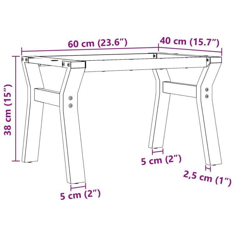Casa si Gradina - Mobilier - Feronerie si accesorii mobila - Picioare Masuta de cafea Y-Frame 60x40x38 cm Fonta - Infinity.ro