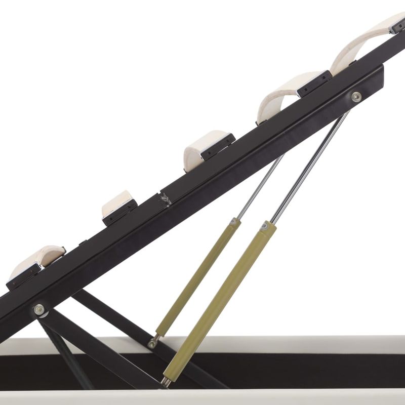 Casa si Gradina - Mobilier - Paturi si accesorii - Paturi - Cadru pat hidraulic cu lada LED alb 120x200 cm piele ecologica - Infinity.ro