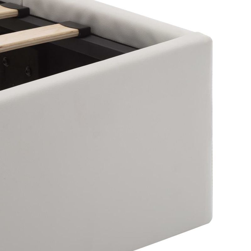 Casa si Gradina - Mobilier - Paturi si accesorii - Paturi - Cadru pat hidraulic cu lada LED alb 120x200 cm piele ecologica - Infinity.ro