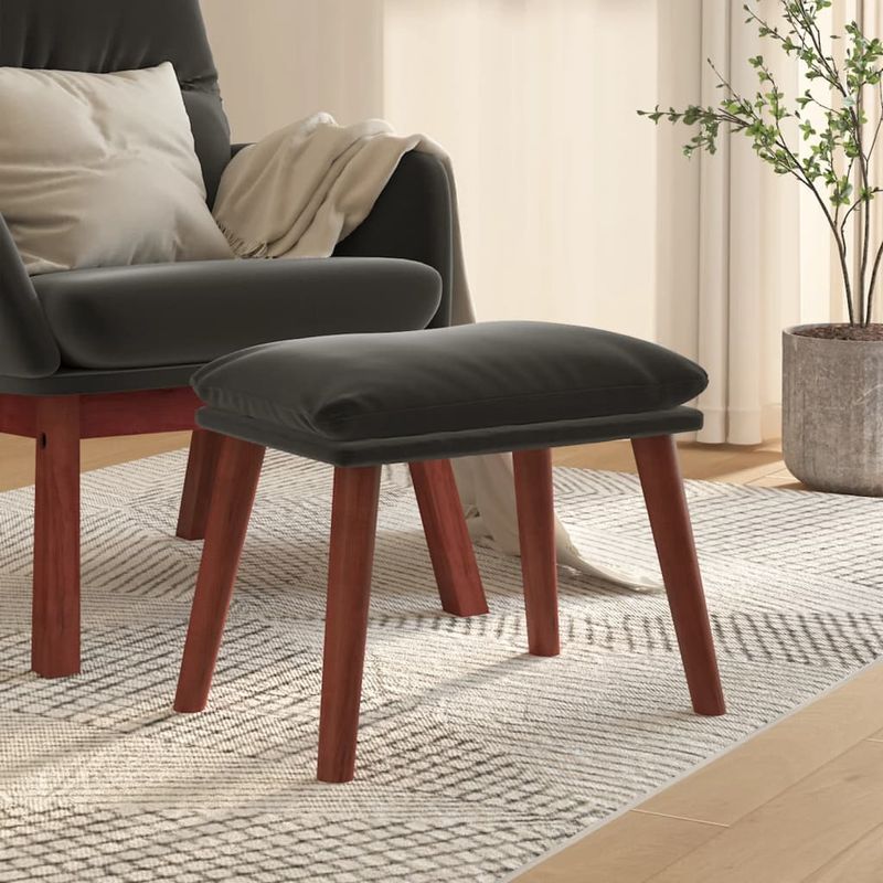 Casa si Gradina - Mobilier - Scaune si fotolii - Tabureti - Taburet, gri inchis, 45x29,5x35 cm, catifea - Infinity.ro