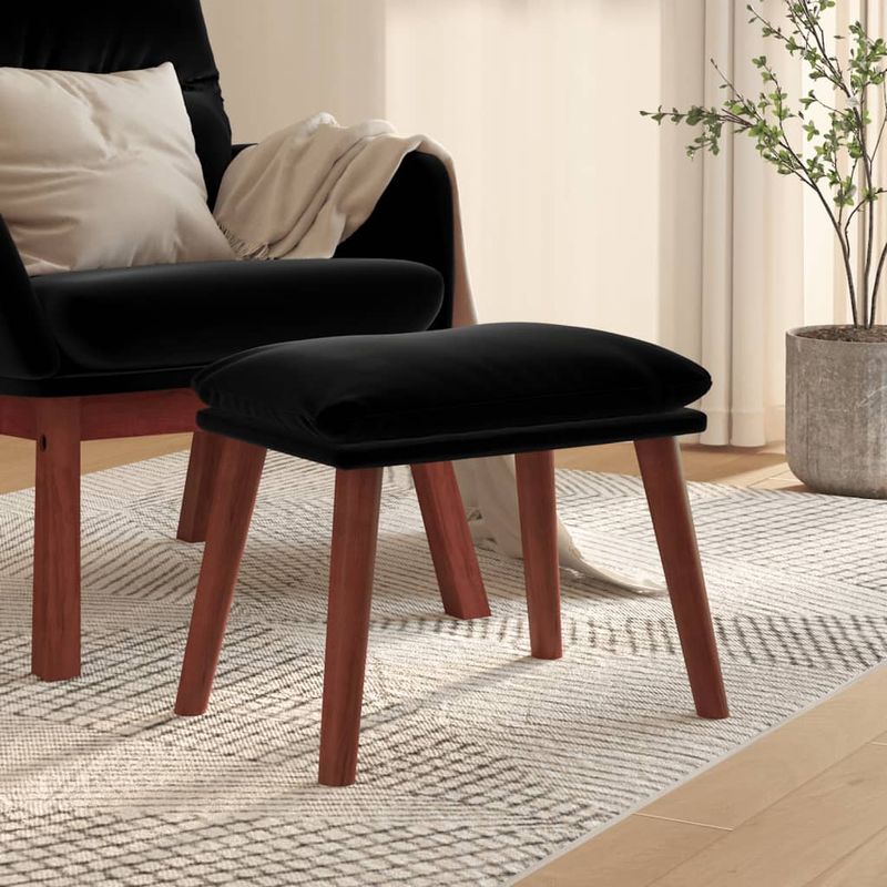 Casa si Gradina - Mobilier - Scaune si fotolii - Tabureti - Taburet, negru, 45x29,5x35 cm, catifea - Infinity.ro