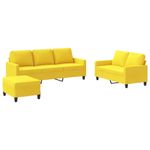 Casa si Gradina - Mobilier - Seturi de mobilier - Seturi living - Set de canapele cu perne, 3 piese, galben deschis, textil - Infinity.ro