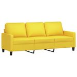 Casa si Gradina - Mobilier - Seturi de mobilier - Seturi living - Set de canapele cu perne, 3 piese, galben deschis, textil - Infinity.ro