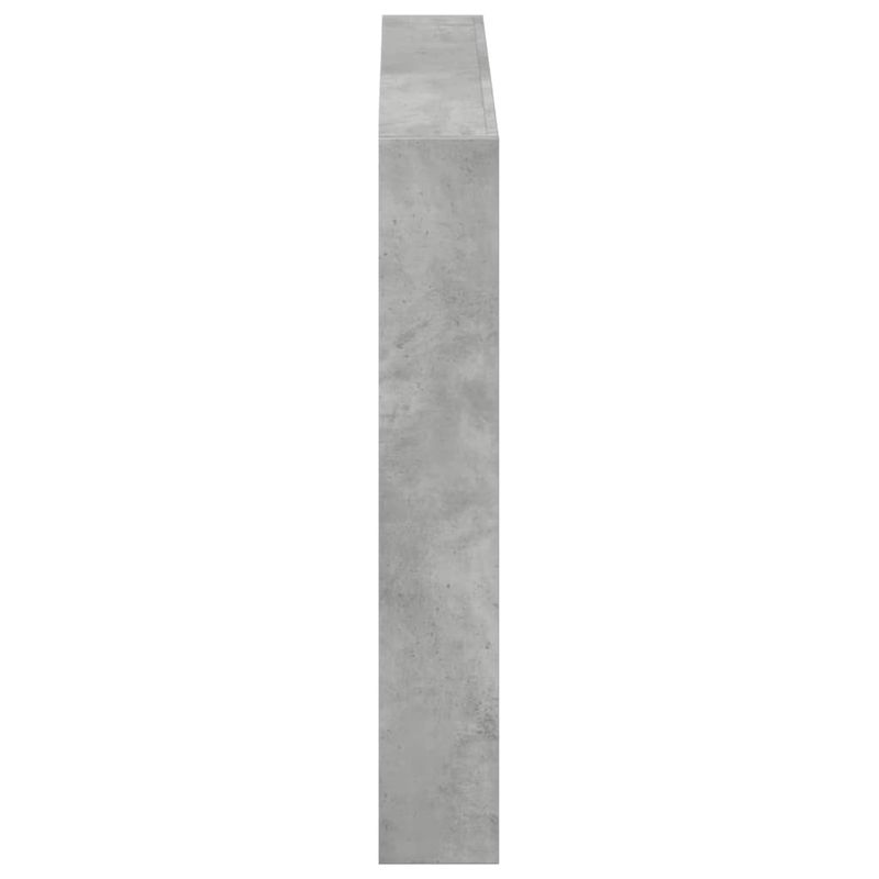 Casa si Gradina - Mobilier - Paturi si accesorii - Accesorii paturi - Tablie de pat cu dulap si LED, gri beton, 120x17x102 cm - Infinity.ro