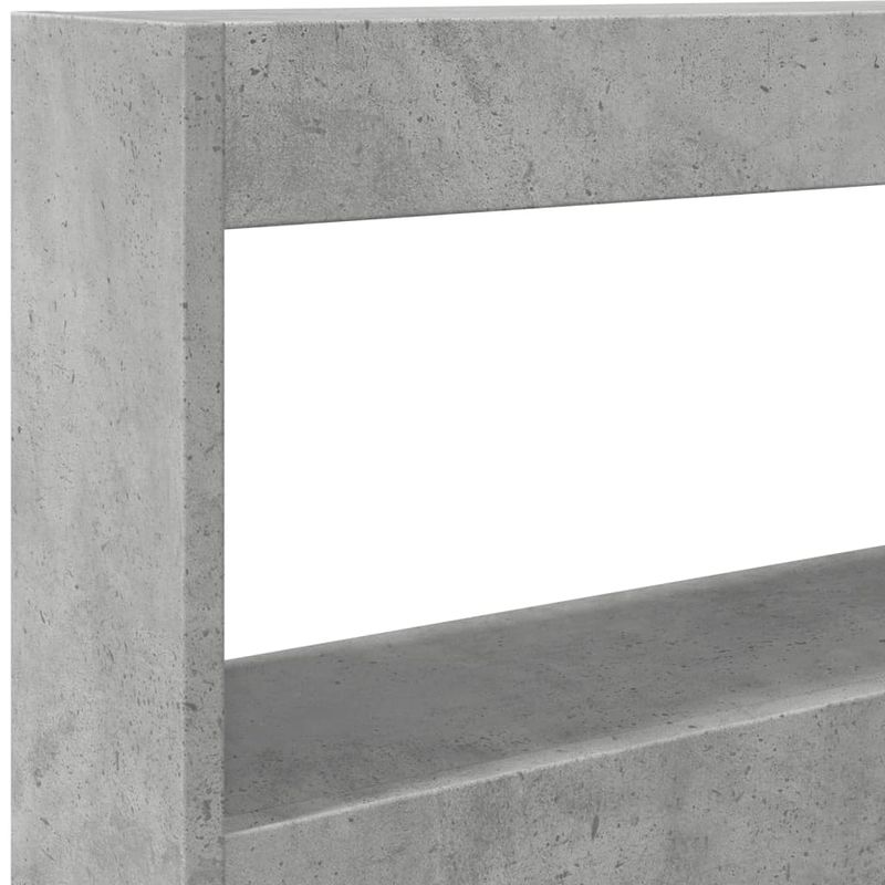 Casa si Gradina - Mobilier - Paturi si accesorii - Accesorii paturi - Tablie de pat cu dulap si LED, gri beton, 120x17x102 cm - Infinity.ro