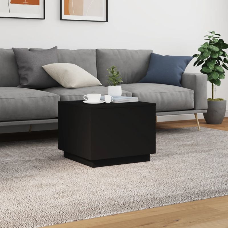 Casa si Gradina - Mobilier - Mese si birouri - Masute de cafea - Masuta de cafea cu lumini LED, negru, 50x50x40 cm - Infinity.ro