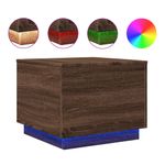 Casa si Gradina - Mobilier - Mese si birouri - Masute de cafea - Masuta de cafea cu lumini LED, stejar maro, 50x50x40 cm - Infinity.ro