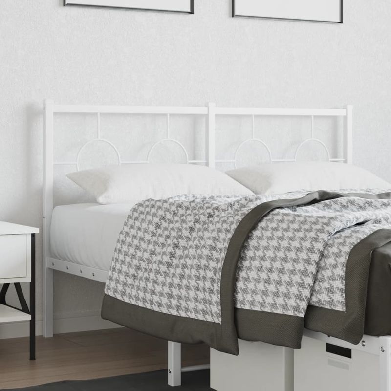 Casa si Gradina - Mobilier - Paturi si accesorii - Accesorii paturi - Tablie de pat metalica, alb, 140 cm - Infinity.ro