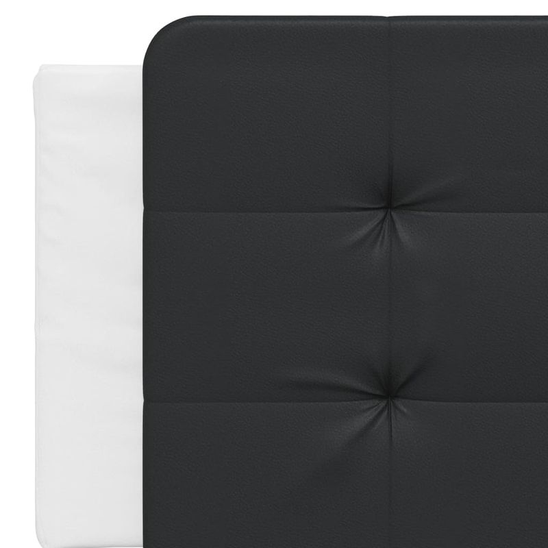 Casa si Gradina - Mobilier - Paturi si accesorii - Paturi - Pat cu saltea, alb si negru, 160x200 cm, piele ecologica - Infinity.ro