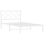 Casa si Gradina - Mobilier - Paturi si accesorii - Paturi - Cadru de pat din metal cu tablie, alb, 107x203 cm - Infinity.ro