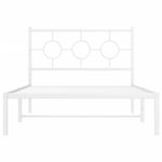 Casa si Gradina - Mobilier - Paturi si accesorii - Paturi - Cadru de pat din metal cu tablie, alb, 107x203 cm - Infinity.ro