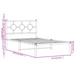 Casa si Gradina - Mobilier - Paturi si accesorii - Paturi - Cadru de pat din metal cu tablie, alb, 107x203 cm - Infinity.ro