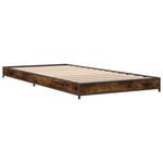 Casa si Gradina - Mobilier - Paturi si accesorii - Paturi - Cadru de pat, stejar fumuriu 100x200 cm lemn prelucrat si metal - Infinity.ro