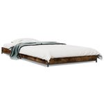 Casa si Gradina - Mobilier - Paturi si accesorii - Paturi - Cadru de pat, stejar fumuriu 100x200 cm lemn prelucrat si metal - Infinity.ro