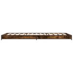 Casa si Gradina - Mobilier - Paturi si accesorii - Paturi - Cadru de pat, stejar fumuriu 100x200 cm lemn prelucrat si metal - Infinity.ro