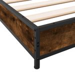Casa si Gradina - Mobilier - Paturi si accesorii - Paturi - Cadru de pat, stejar fumuriu 100x200 cm lemn prelucrat si metal - Infinity.ro