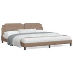 Casa si Gradina - Mobilier - Paturi si accesorii - Paturi - Cadru de pat lumini LED, cappuccino, 200x200 cm piele ecologica - Infinity.ro