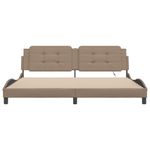 Casa si Gradina - Mobilier - Paturi si accesorii - Paturi - Cadru de pat lumini LED, cappuccino, 200x200 cm piele ecologica - Infinity.ro