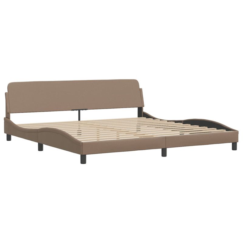 Casa si Gradina - Mobilier - Paturi si accesorii - Paturi - Cadru de pat lumini LED, cappuccino, 200x200 cm piele ecologica - Infinity.ro
