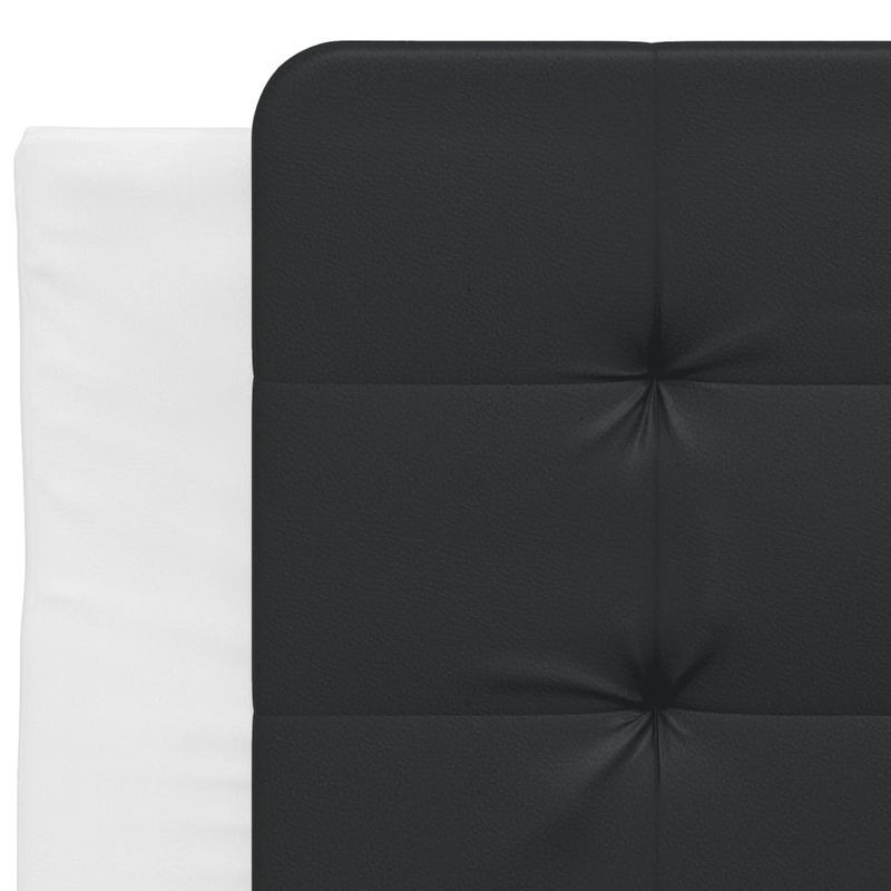 Casa si Gradina - Mobilier - Paturi si accesorii - Paturi - Pat cu saltea, alb si negru, 80x200 cm, piele ecologica - Infinity.ro