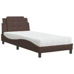 Casa si Gradina - Mobilier - Paturi si accesorii - Paturi - Pat cu saltea, maro, 80x200 cm, piele ecologica - Infinity.ro