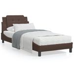 Casa si Gradina - Mobilier - Paturi si accesorii - Paturi - Pat cu saltea, maro, 80x200 cm, piele ecologica - Infinity.ro