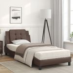 Casa si Gradina - Mobilier - Paturi si accesorii - Paturi - Pat cu saltea, maro, 80x200 cm, piele ecologica - Infinity.ro