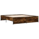 Casa si Gradina - Mobilier - Paturi si accesorii - Paturi - Cadru de pat, stejar fumuriu 200x200 cm lemn prelucrat si metal - Infinity.ro