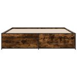Casa si Gradina - Mobilier - Paturi si accesorii - Paturi - Cadru de pat, stejar fumuriu 200x200 cm lemn prelucrat si metal - Infinity.ro