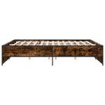 Casa si Gradina - Mobilier - Paturi si accesorii - Paturi - Cadru de pat, stejar fumuriu 200x200 cm lemn prelucrat si metal - Infinity.ro