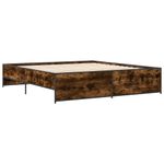 Casa si Gradina - Mobilier - Paturi si accesorii - Paturi - Cadru de pat, stejar fumuriu 200x200 cm lemn prelucrat si metal - Infinity.ro