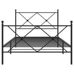 Casa si Gradina - Mobilier - Paturi si accesorii - Paturi - Cadru pat metalic cu tablii de cap/picioare, negru, 100x190 cm - Infinity.ro