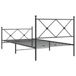 Casa si Gradina - Mobilier - Paturi si accesorii - Paturi - Cadru pat metalic cu tablii de cap/picioare, negru, 100x190 cm - Infinity.ro