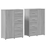 Casa si Gradina - Mobilier - Comode si corpuri - Comode - Dulapuri, 2 buc., gri sonoma, 60x31x84 cm, lemn prelucrat - Infinity.ro