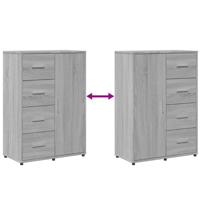 Casa si Gradina - Mobilier - Comode si corpuri - Comode - Dulapuri, 2 buc., gri sonoma, 60x31x84 cm, lemn prelucrat - Infinity.ro