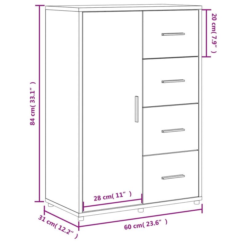 Casa si Gradina - Mobilier - Comode si corpuri - Comode - Dulapuri, 2 buc., gri sonoma, 60x31x84 cm, lemn prelucrat - Infinity.ro