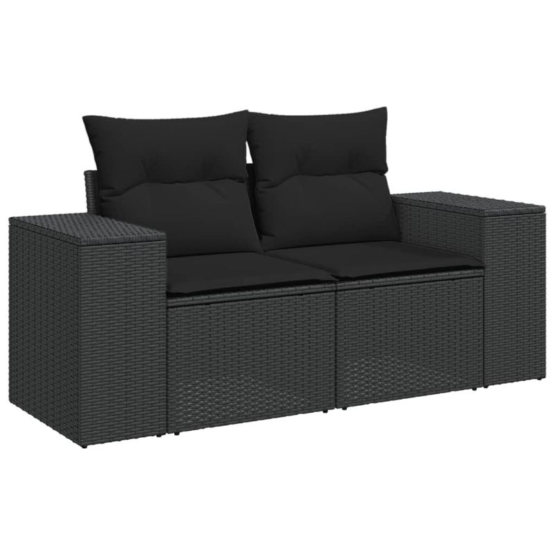 Casa si Gradina - Gradina si terasa - Mobilier exterior - Seturi mobila gradina - Set mobilier de gradina cu perne, 9 piese, negru, poliratan - Infinity.ro