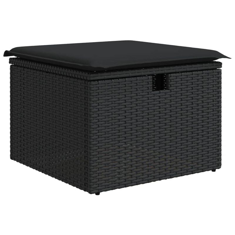 Casa si Gradina - Gradina si terasa - Mobilier exterior - Seturi mobila gradina - Set mobilier de gradina cu perne, 9 piese, negru, poliratan - Infinity.ro