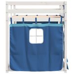 Casa si Gradina - Mobilier - Paturi si accesorii - Paturi - Pat supraetajat cu perdele, albastru, 80x200 cm, lemn masiv pin - Infinity.ro