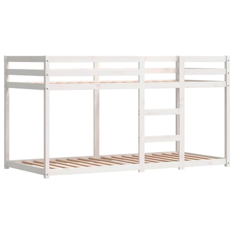 Casa si Gradina - Mobilier - Paturi si accesorii - Paturi - Pat supraetajat cu perdele, albastru, 80x200 cm, lemn masiv pin - Infinity.ro