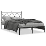 Casa si Gradina - Mobilier - Paturi si accesorii - Paturi - Cadru de pat metalic cu tablie, negru, 120x200 cm - Infinity.ro