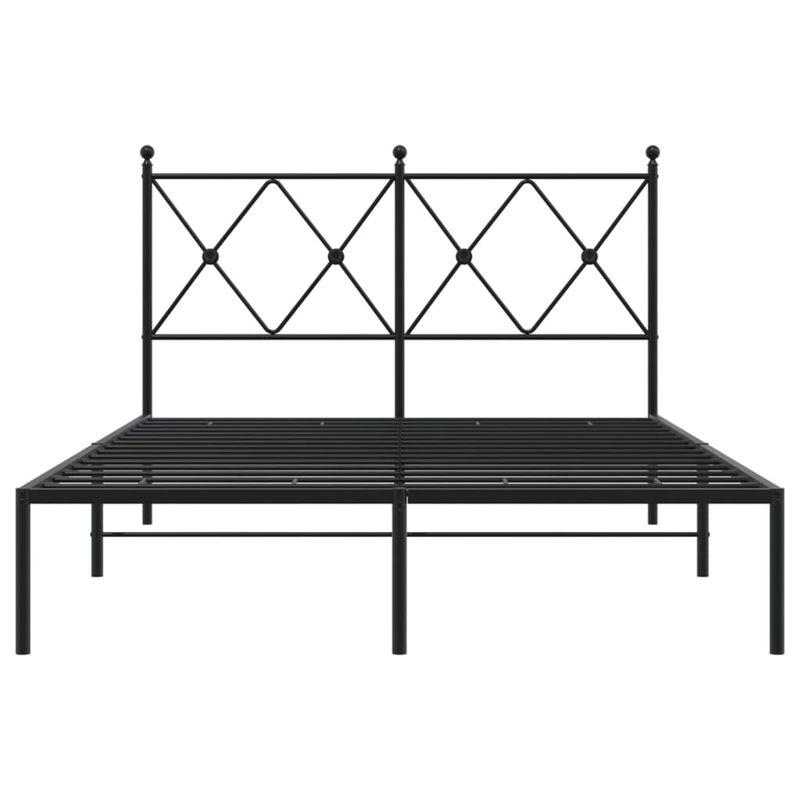 Casa si Gradina - Mobilier - Paturi si accesorii - Paturi - Cadru de pat metalic cu tablie, negru, 120x200 cm - Infinity.ro