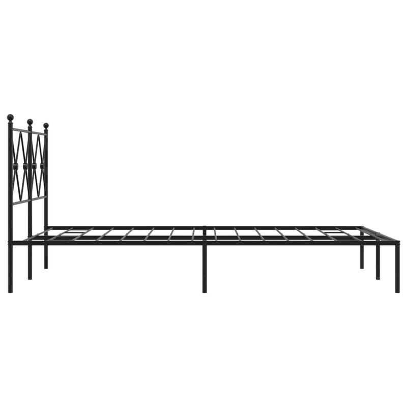 Casa si Gradina - Mobilier - Paturi si accesorii - Paturi - Cadru de pat metalic cu tablie, negru, 120x200 cm - Infinity.ro