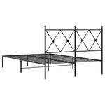 Casa si Gradina - Mobilier - Paturi si accesorii - Paturi - Cadru de pat metalic cu tablie, negru, 120x200 cm - Infinity.ro