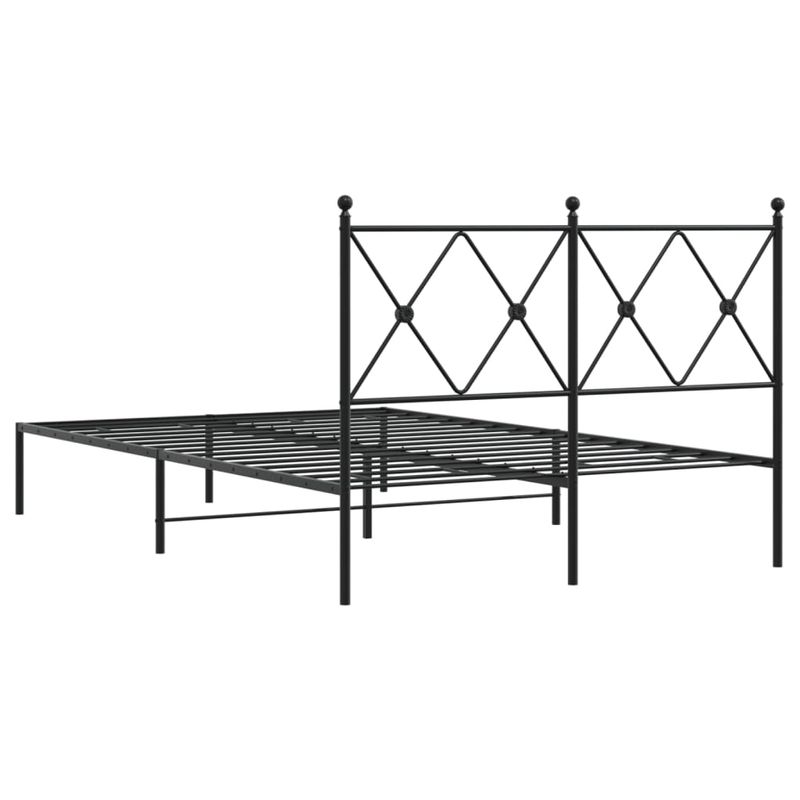 Casa si Gradina - Mobilier - Paturi si accesorii - Paturi - Cadru de pat metalic cu tablie, negru, 120x200 cm - Infinity.ro