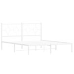 Casa si Gradina - Mobilier - Paturi si accesorii - Paturi - Cadru de pat metalic cu tablie, alb, 160x200 cm - Infinity.ro