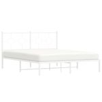 Casa si Gradina - Mobilier - Paturi si accesorii - Paturi - Cadru de pat metalic cu tablie, alb, 160x200 cm - Infinity.ro