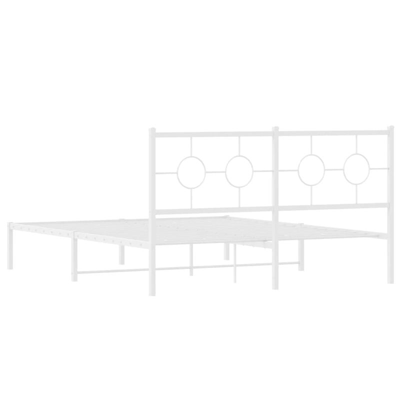 Casa si Gradina - Mobilier - Paturi si accesorii - Paturi - Cadru de pat metalic cu tablie, alb, 160x200 cm - Infinity.ro