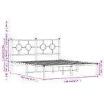 Casa si Gradina - Mobilier - Paturi si accesorii - Paturi - Cadru de pat metalic cu tablie, alb, 160x200 cm - Infinity.ro